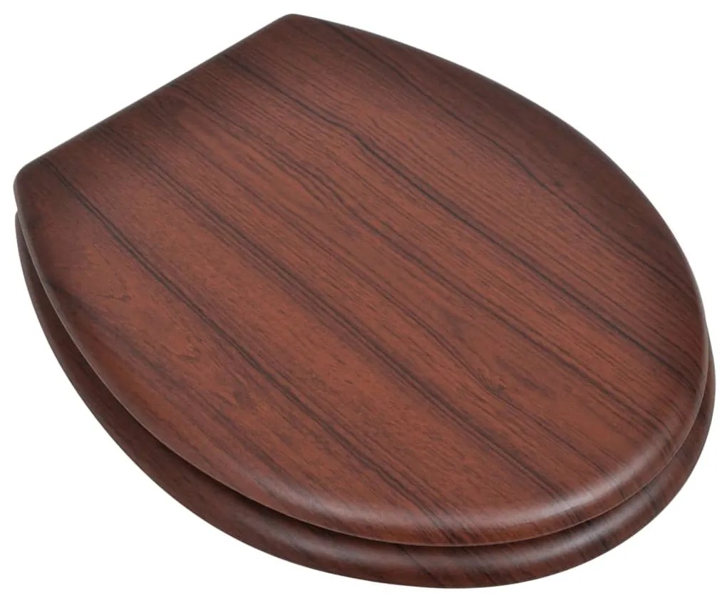 Assentos de sanita com tampas 2 pcs MDF castanho