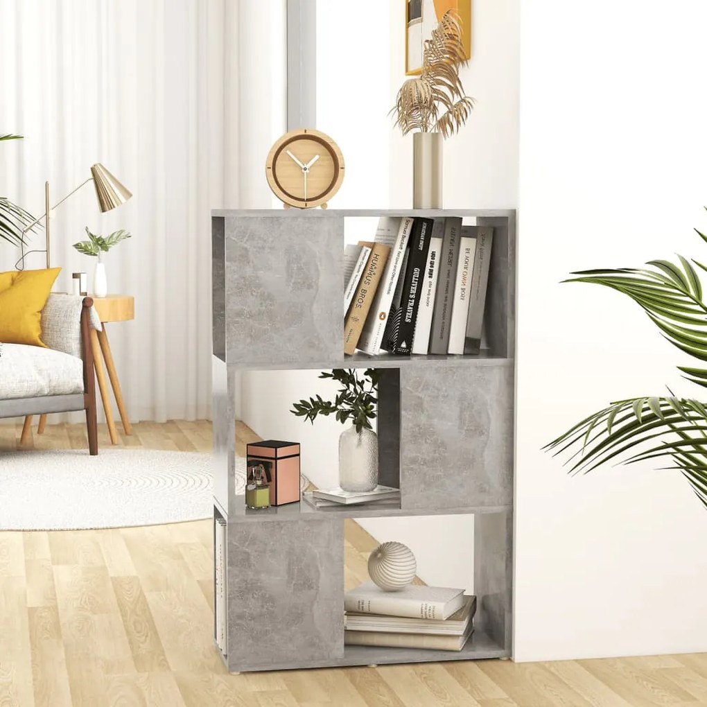 Estante/divisória 60x24x94 cm contraplacado cinzento-cimento