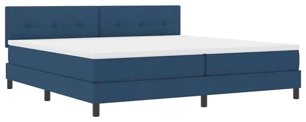 Cama Box com Colchão Azul 200x200 cm Tecido