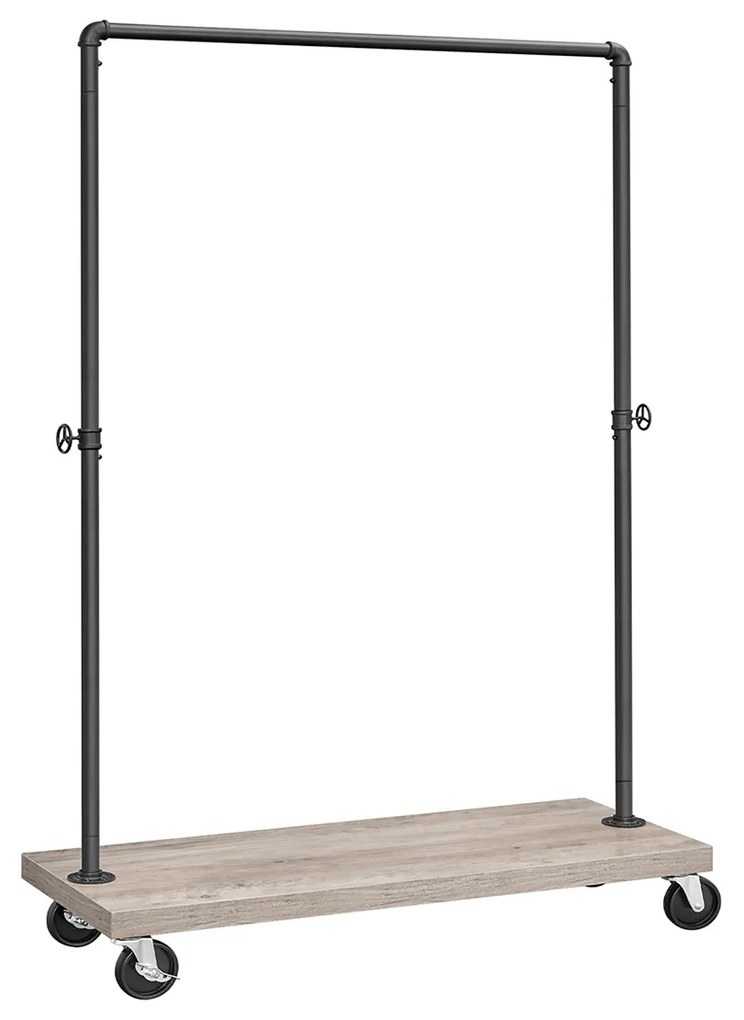 Guarda roupa aberto 104,5 x 40 x 160 cm com rodas greige-preto