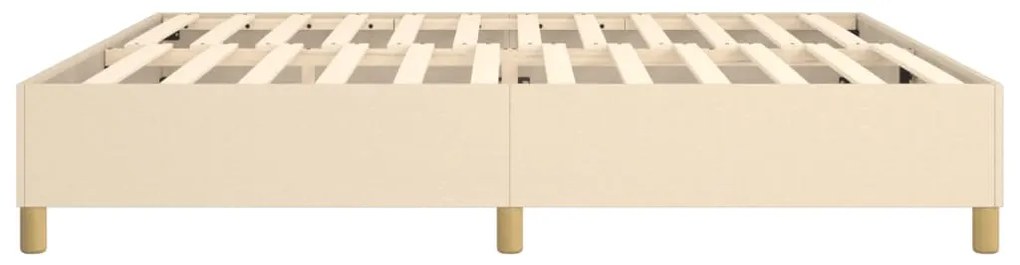 Estrutura de cama sem colchão 200x200 cm tecido cor creme