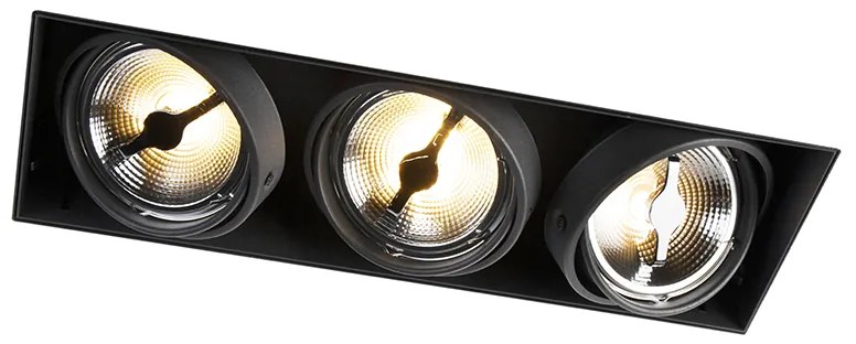 Foco embutido preto AR111 sem moldura 3 luzes - Oneon Design,Industrial,Rústico ,Moderno