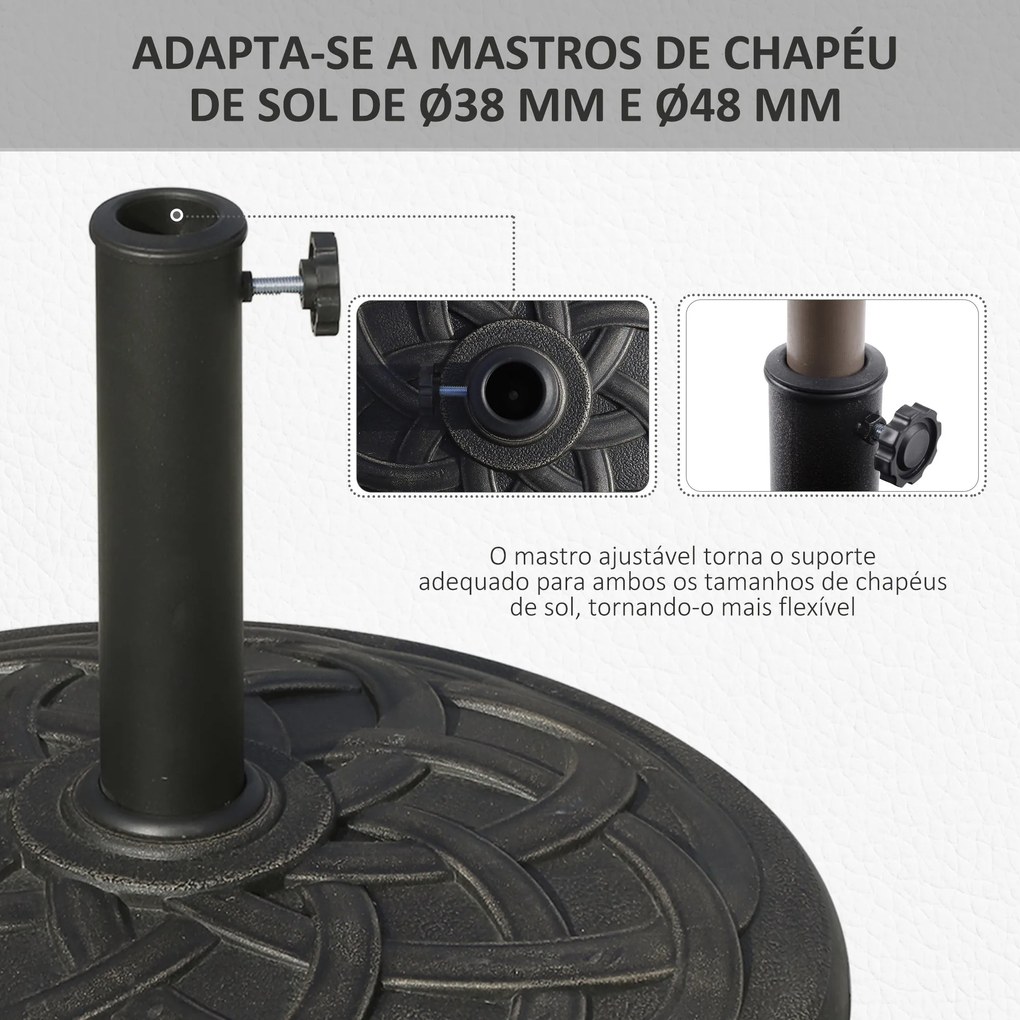 Base para Chapéu de Sol Suporte para Chapéu de Sol de Resina para Jard