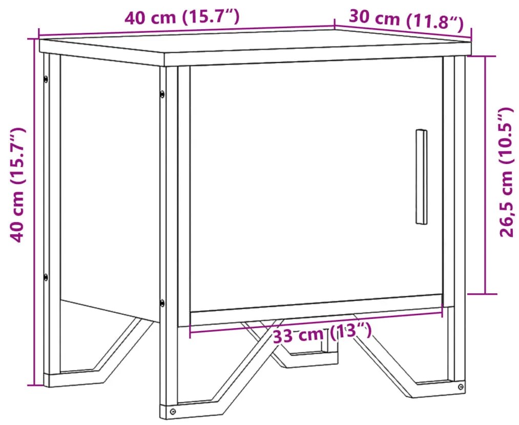 Mesas-de-cabeceira 2 pcs 40x30x40 cm aglomerado carvalho sonoma