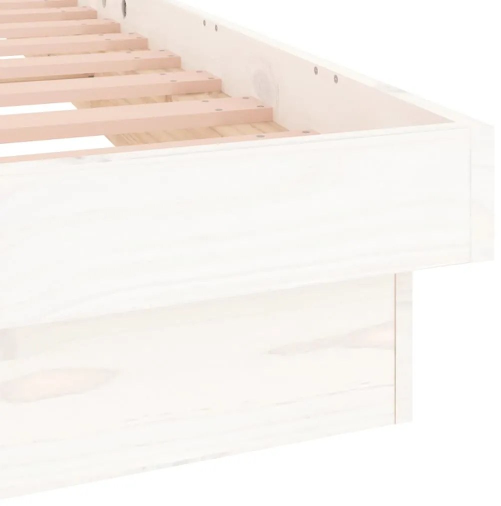 Estrutura de cama c/ LED 140x190 cm branco