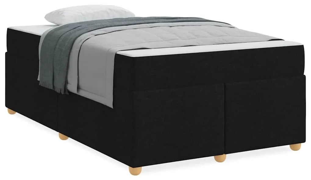 Estrutura de cama com colchão Outros Preto 120 x 200 cm tecido
