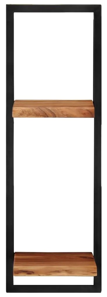 Prateleiras de parede 2 pcs 25x25x75 cm acácia maciça e aço