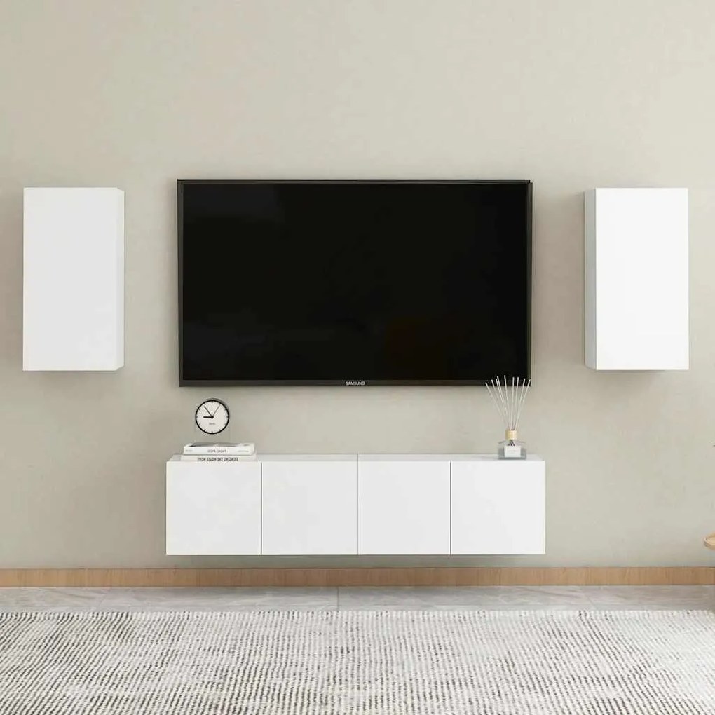 Móvel de TV 30,5x30x60 cm derivados de madeira branco