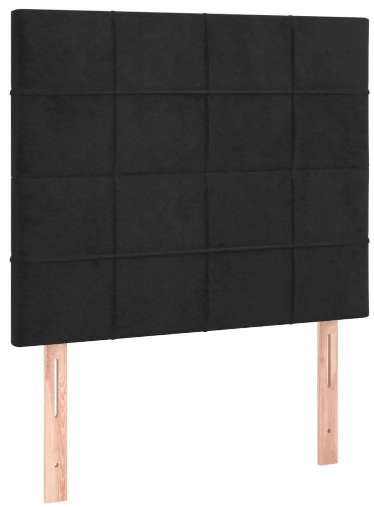 Cama com molas/colchão 90x190 cm veludo preto