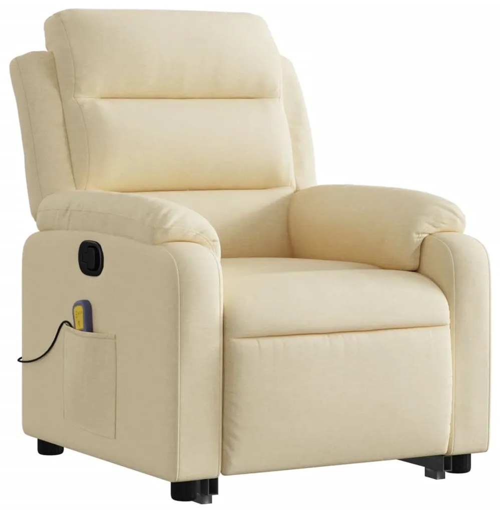 Poltrona elevatória de massagens tecido cor creme