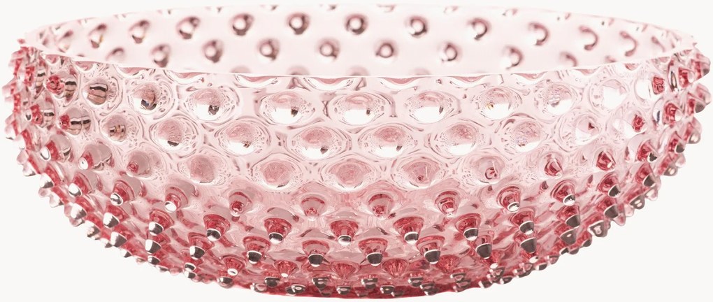 Tigela de servir em vidro artesanal Hobnail