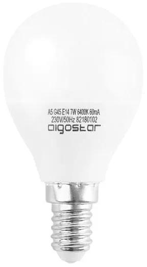 Lâmpada LED esférica Aigostar A5 G45 E14 7W 6400K (Recondicionado A+)