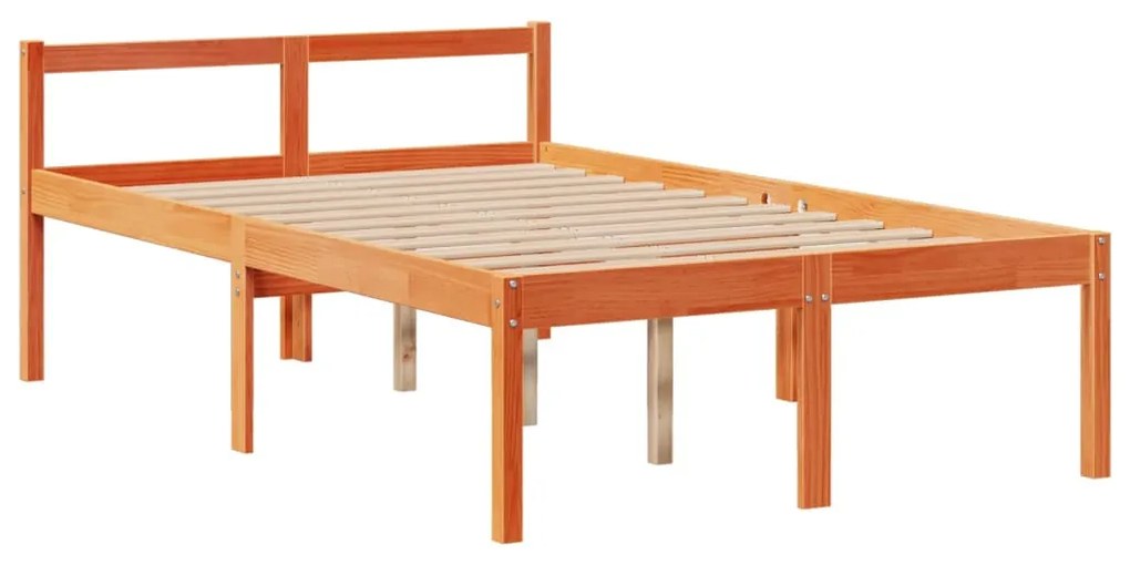 Cama c/ estante sem colchão 120x200cm pinho maciço castanho-mel