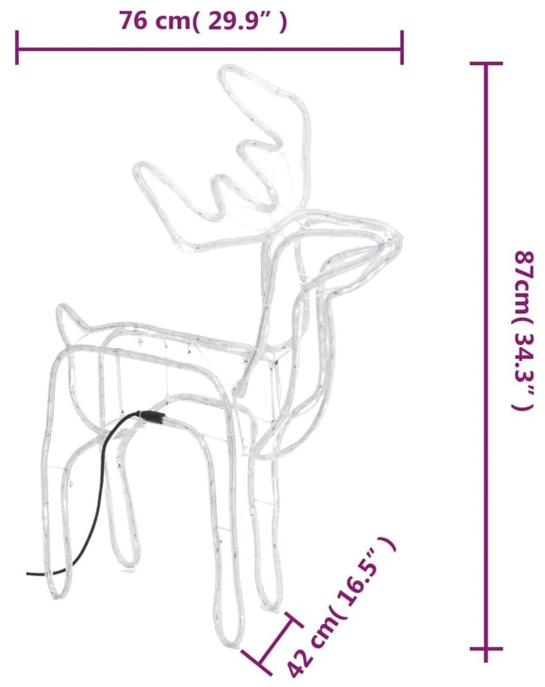 Figuras de rena de Natal 3 pcs 76x42x87 cm branco quente