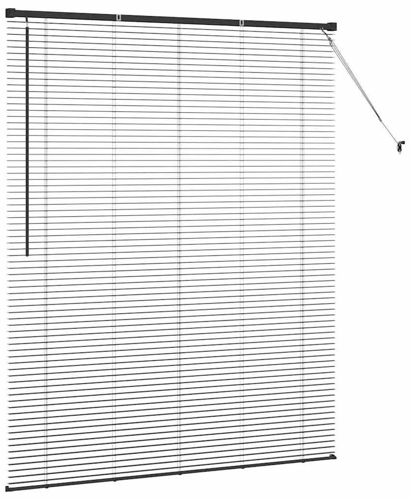 Persiana de Janela com cortinas Outros Manual Preto 140 x 175 cm Alumí
