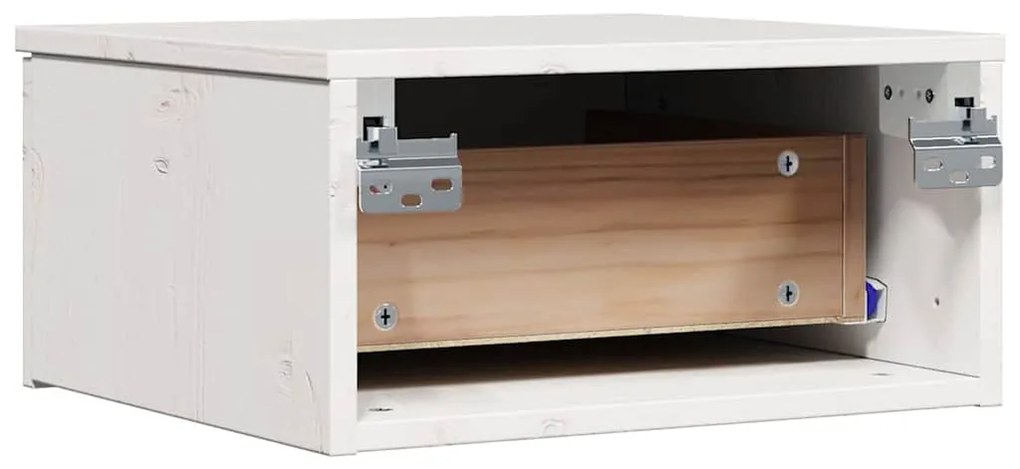 Mesa de Cabeceira Montada na Parede com gaveta 2 pcs Branco