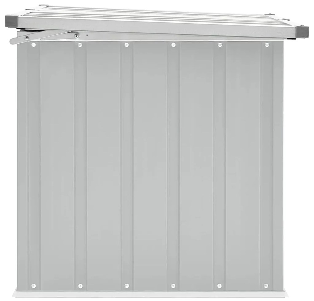 Caixa de arrumação para jardim 129x67x65 cm cinzento