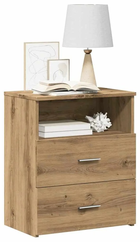 Mesa cabeceira 50x32x60cm derivados madeira carvalho artisiano