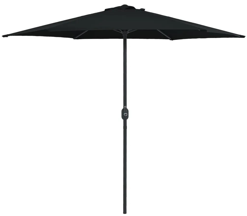 vidaXL Guarda-sol de jardim c/ poste de alumínio 270x246 cm preto