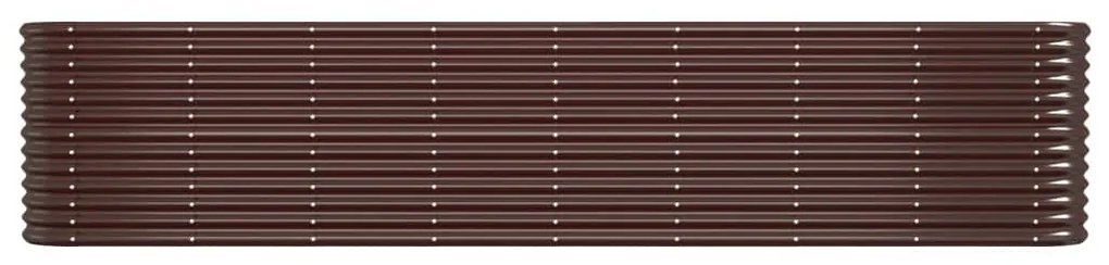 Canteiro elevado jardim 332x40x68cm aço revestido a pó castanho