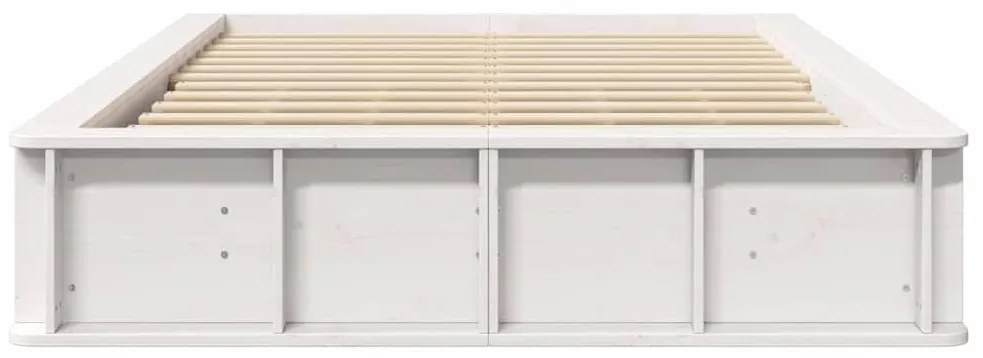 Cama Branca com Armazenamento Elevatório - 140 x 200 cm