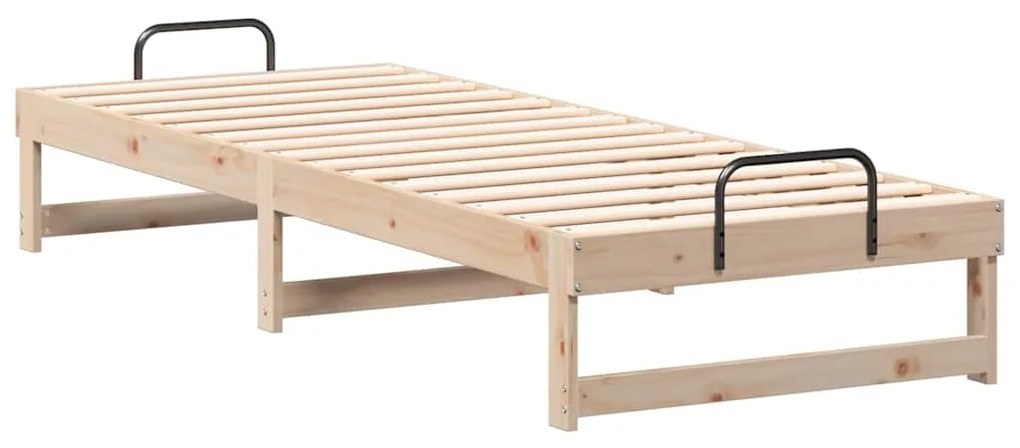 Estrutura de Cama com Alças Castanho 80 x 200 cm