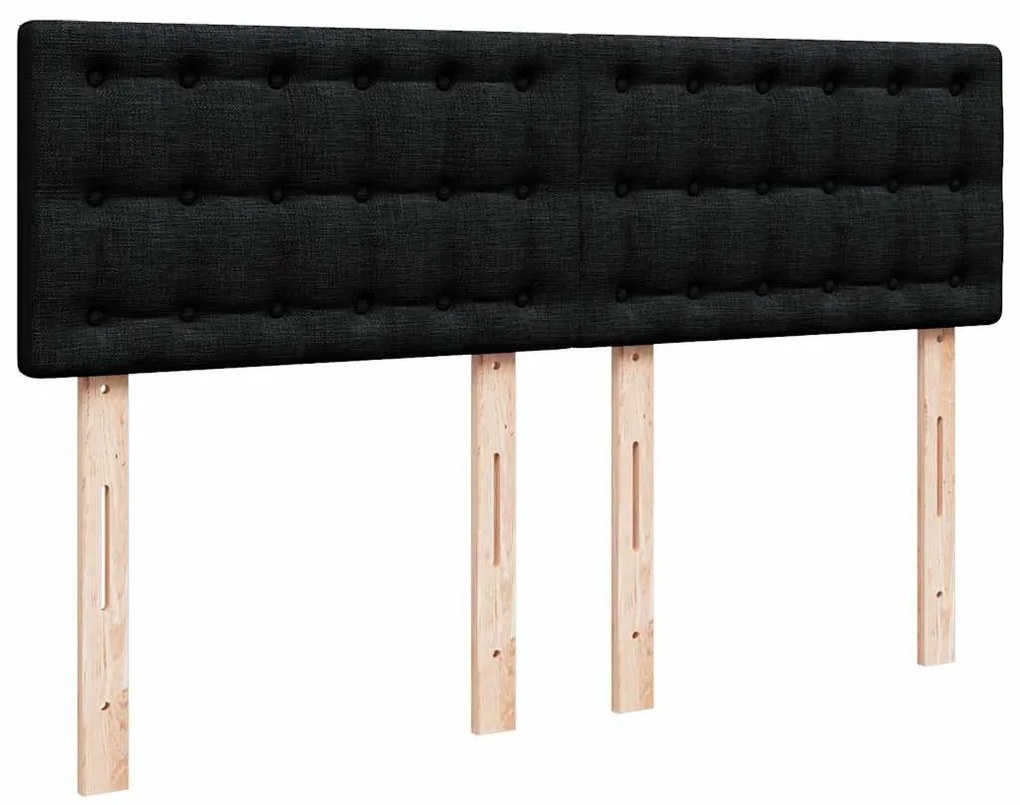 Cama com molas/colchão 140x190 cm tecido preto
