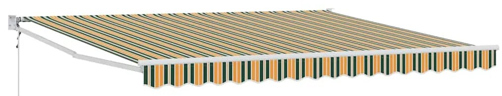Toldo Retrátil Automático vidaXL Verde e Amarelo 400x300 cm