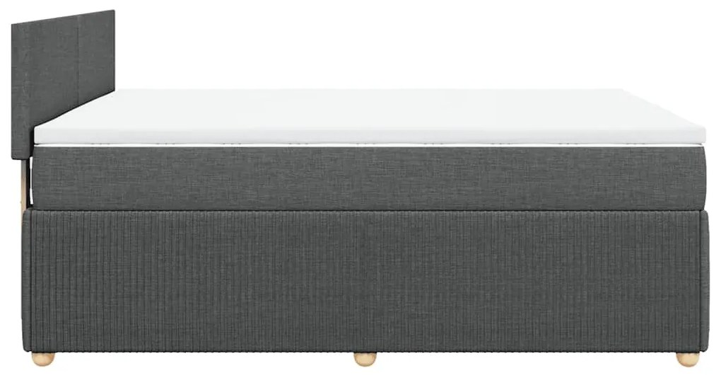 Cama com molas/colchão 140x200 cm tecido cinzento-escuro