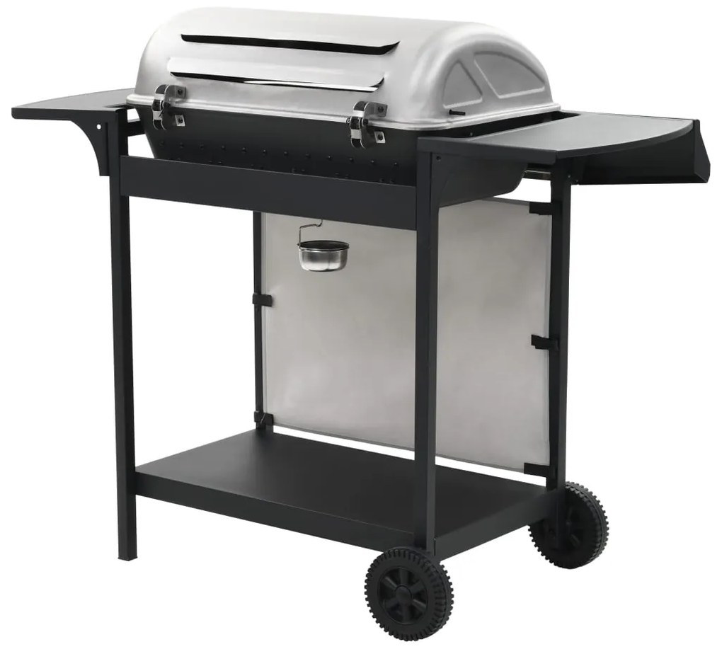 Grelhador/BBQ a gás 6 zonas de cozinhar aço inoxidável prateado