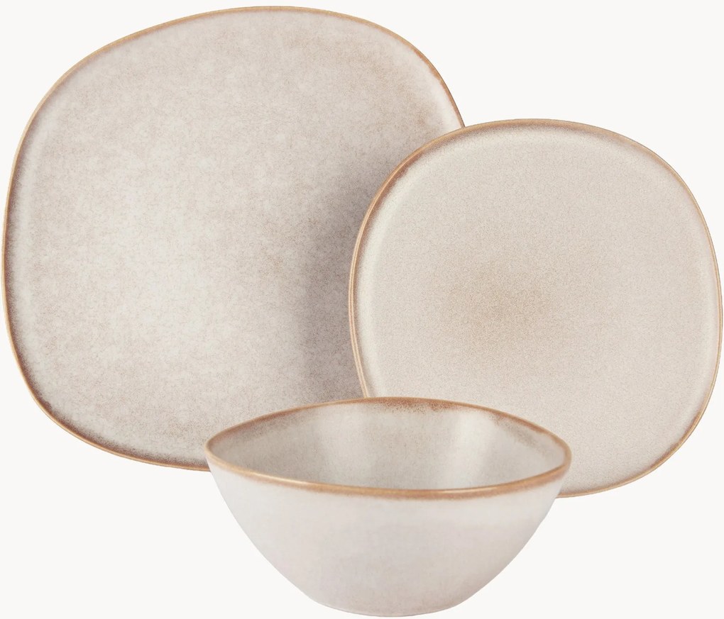 Conjunto de loiça em porcelana Stone, 4 pessoas, conjunto de 12
