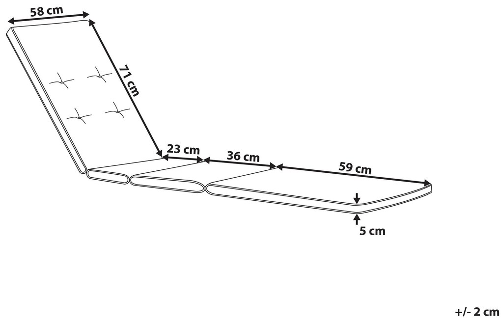 Almofada para espreguiçadeira de jardim 188 x 59 x 5cm taupe TOSCANA/JAVA Beliani