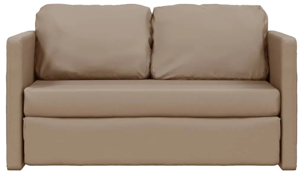 Sofá-cama sem pés 112x174x55 cm couro artificial cappuccino