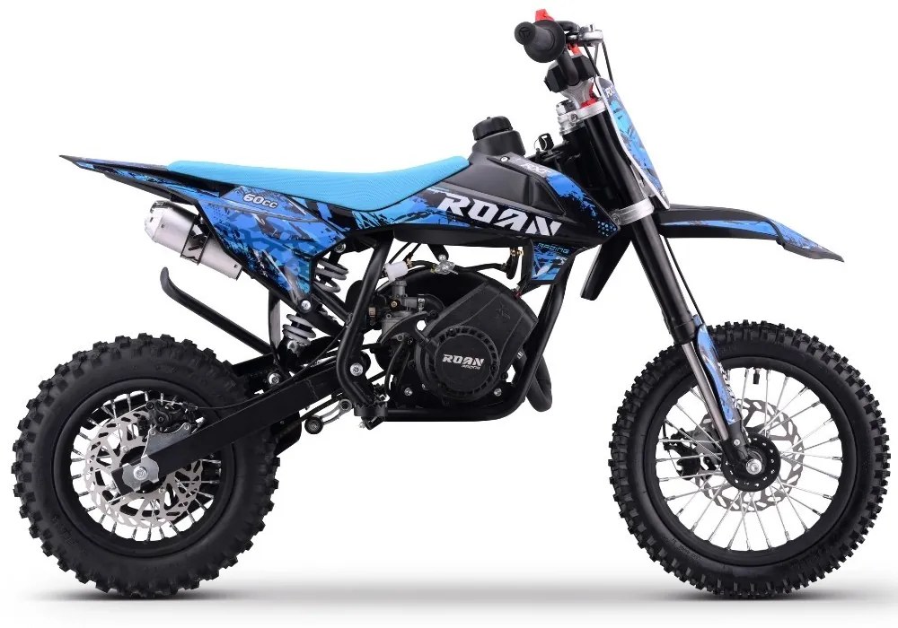 MINI MOTO PARA CRIANÇAS MINICROSS gasolina 60cc Roan RXT 12"/10" AZUL