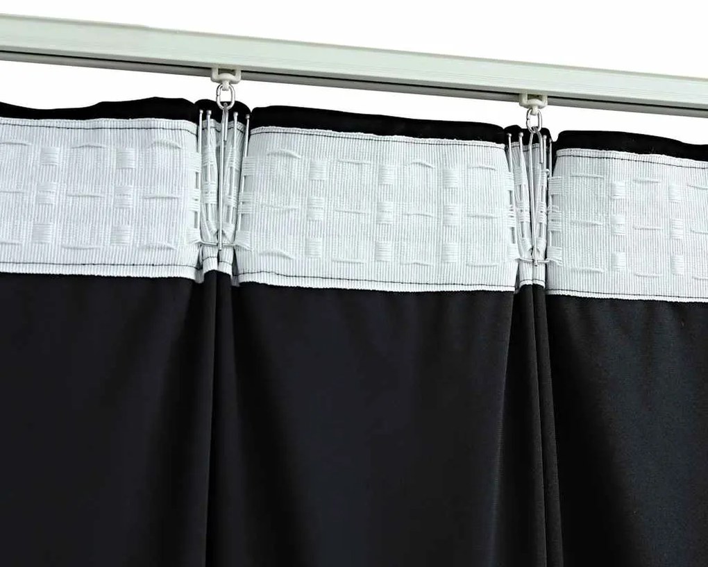 Cortinas blackout com ganchos 2 pcs 140x175 cm veludo preto