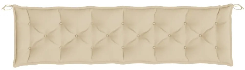 Almofadões banco jardim 2 pcs 200x50x7cm tecido oxford bege