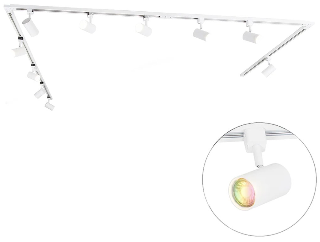 LED Sistema de trilhos inteligente monofásico com 10 focos brancos incl. WiFi GU10 - Jeana Moderno