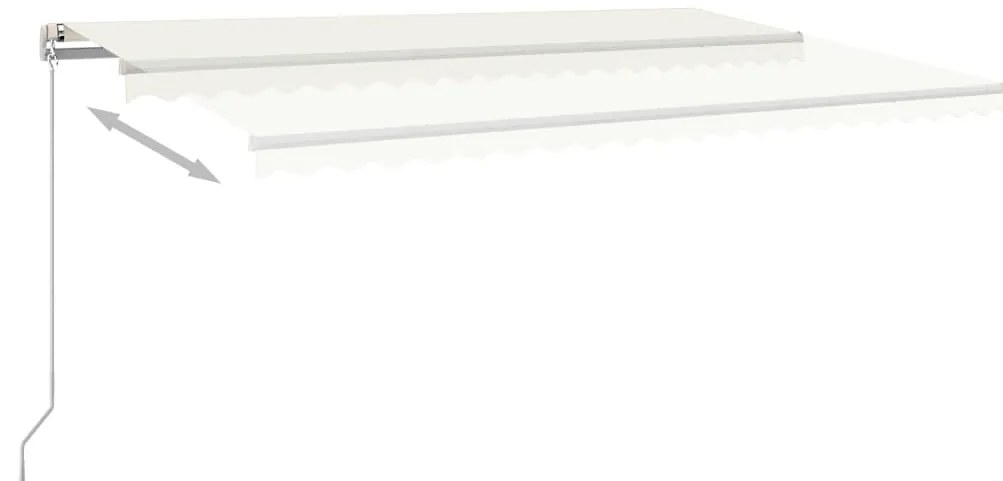 Toldo retrátil automático com postes 5x3 m cor creme