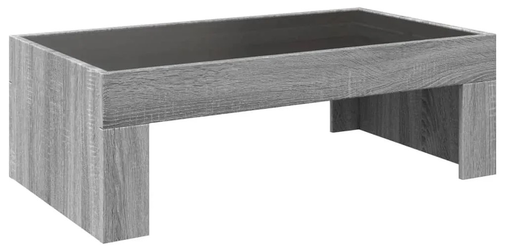 Mesa de centro luzes LED Infinity 90x50x30 cm cinzento sonoma
