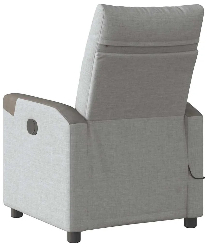 Poltrona massagens reclinável elétrica tecido cinzento-nublado