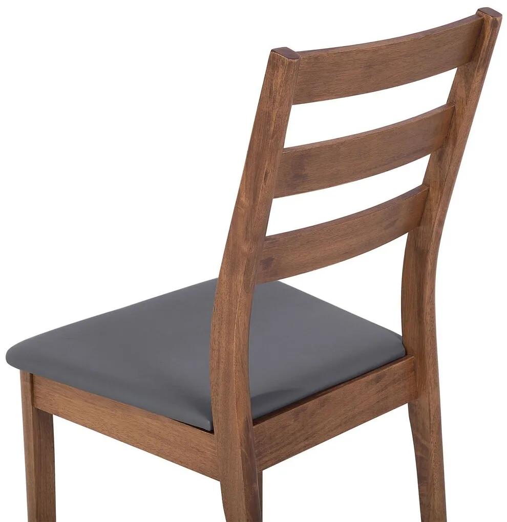 Conjunto de 2 cadeiras de jantar em madeira castanha escura e cinzento MODESTO Beliani