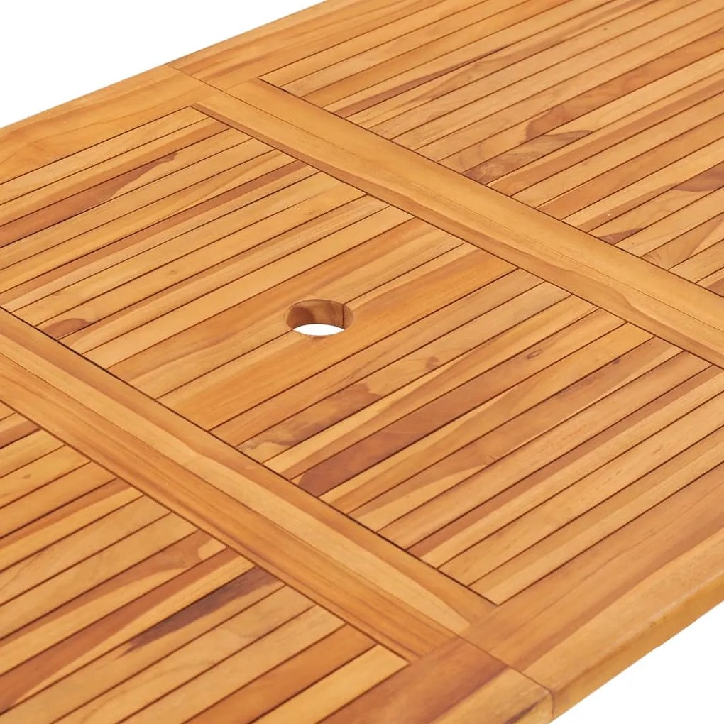 9 pcs conjunto jantar dobrável p/ exterior madeira teca maciça