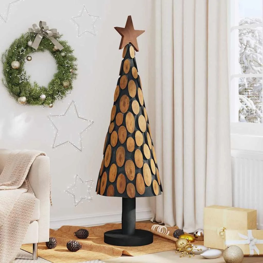 vidaXL Árvore de Natal Castanho 149 cm Madeira de teca maciça