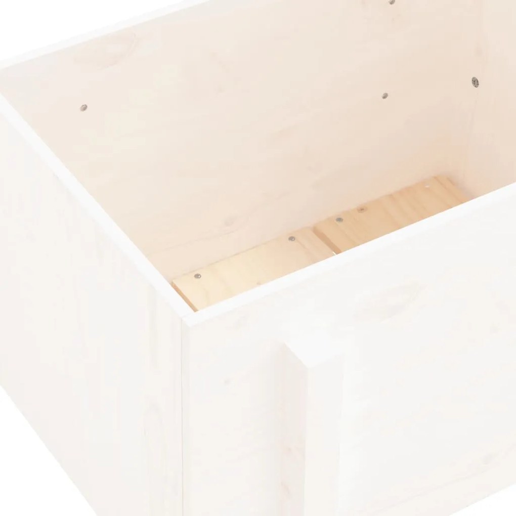 Vaso/floreira de jardim 62x50x57 cm pinho maciço branco