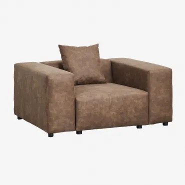 Poltrona (↔︎145 Cm) Bruna Camurça Café Castanho - Sklum