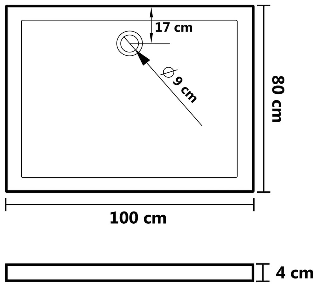 Base de chuveiro com pontos 80x100x4 cm ABS branco