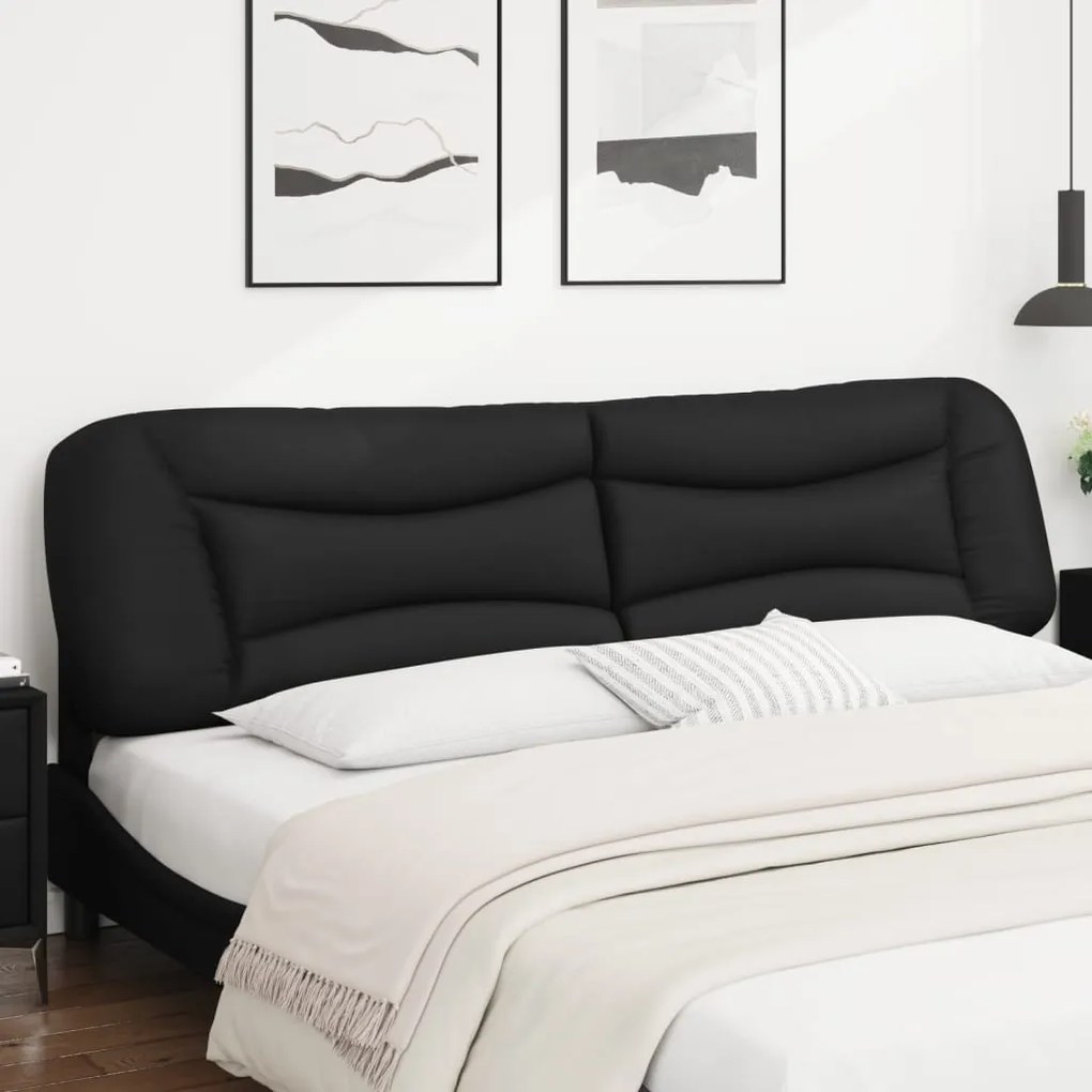 Almofadão de cabeceira 200 cm couro artificial preto