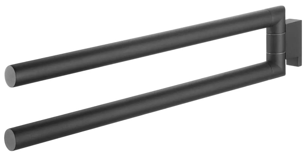 426422 Tiger Suporte para toalhas de rosto com 2 braços Bold preto mate