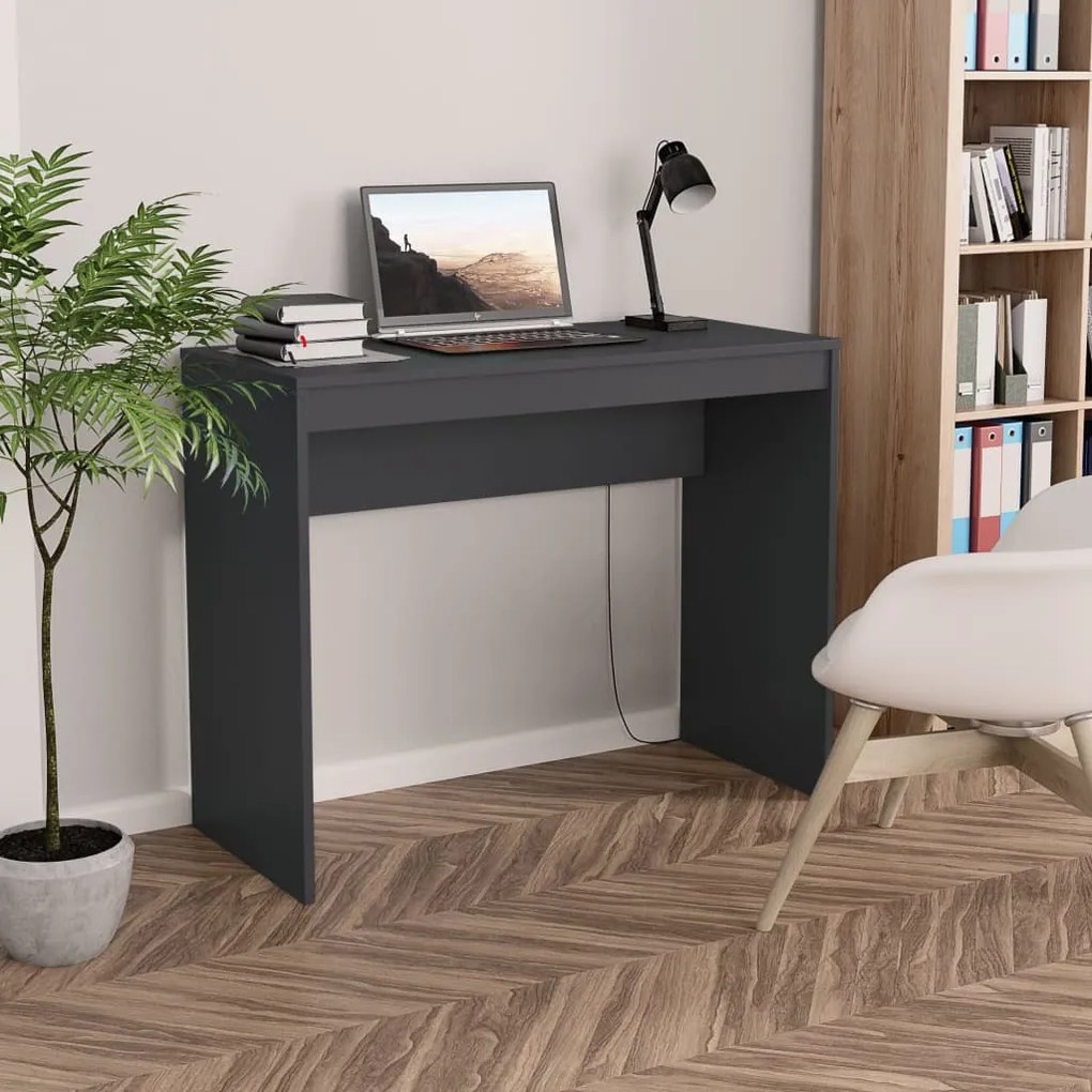 vidaXL Secretária 90x40x72 cm derivados de madeira cinza