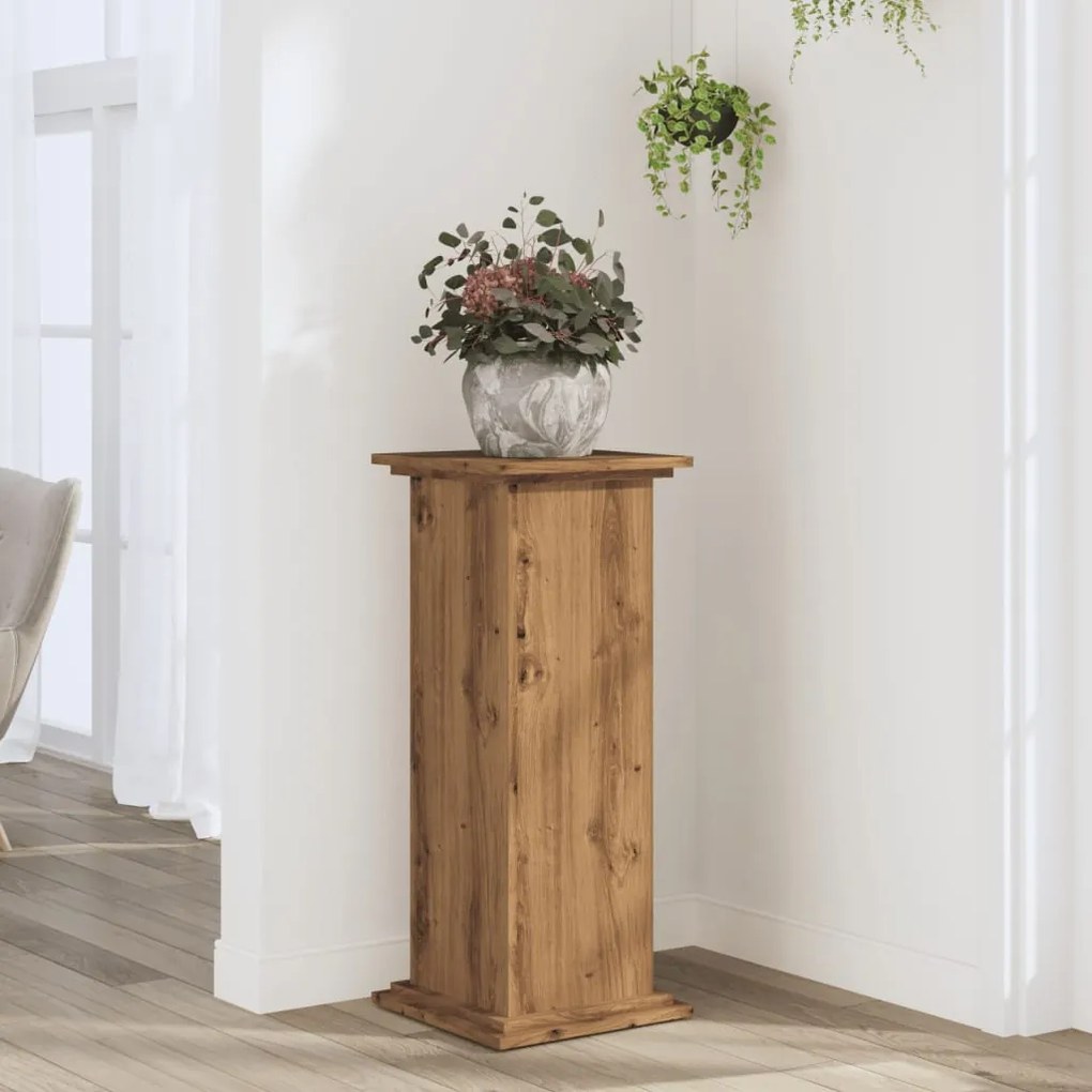 vidaXL Suporte plantas 33x33x80 cm deriv. madeira carvalho artisiano